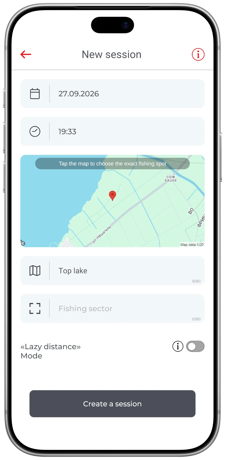FisherNote — New fishing session